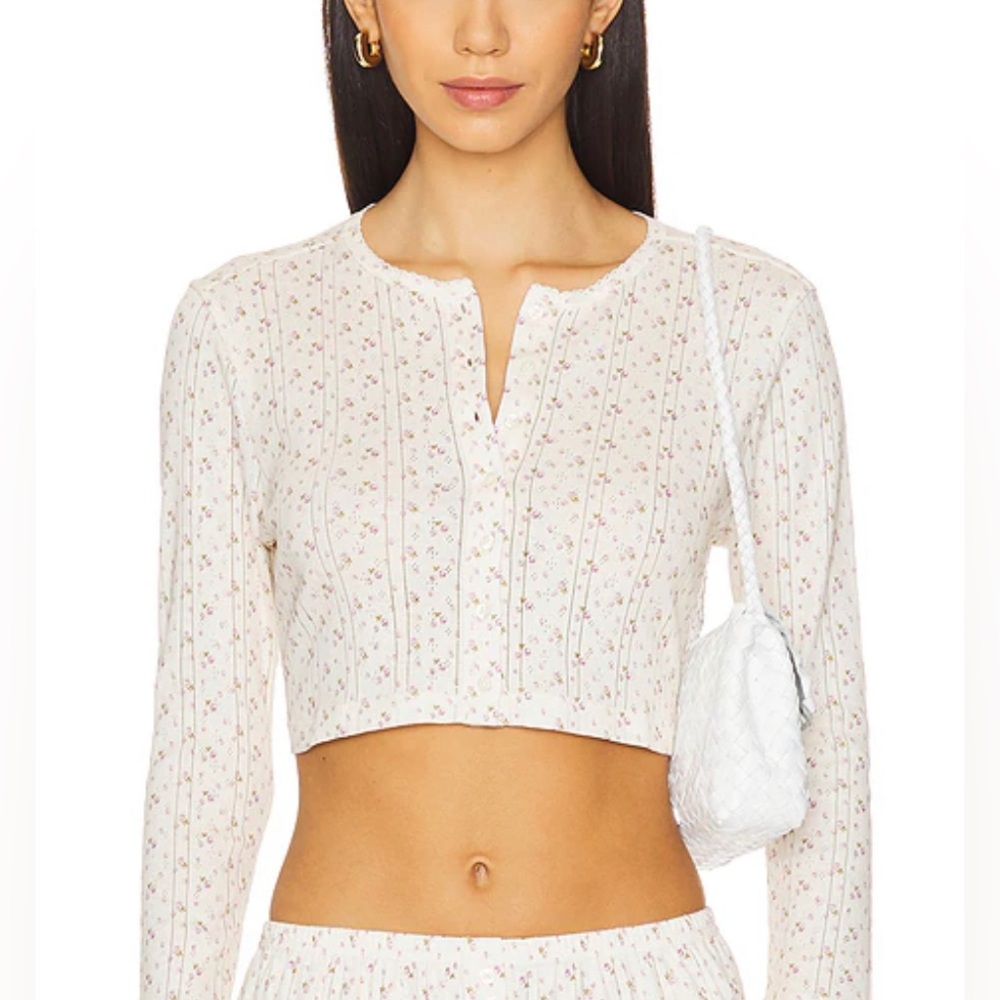 Cou cou intimates floral Cream Women's crop top